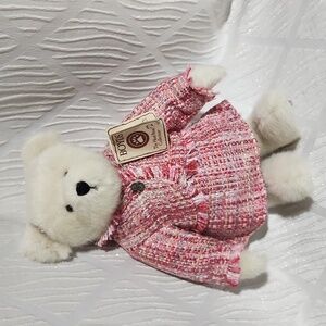 BOYDS Cream Teddy Bear in Pink Tweed Outfit